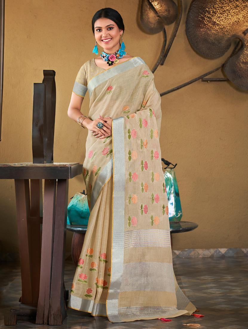 women's embroidered saree with blouse - 20547524 - Zoom Image - 0