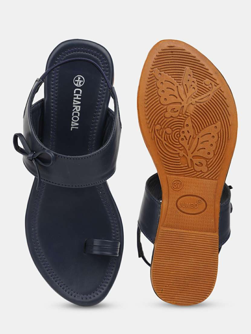 navy blue pu sandals - 20548159 -  Standard Image - 5