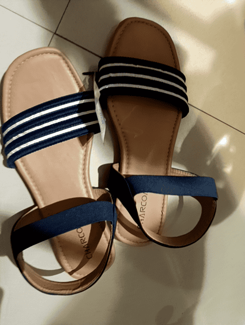 navy blue pu sandals - 20548160 - Zoom Image - 0