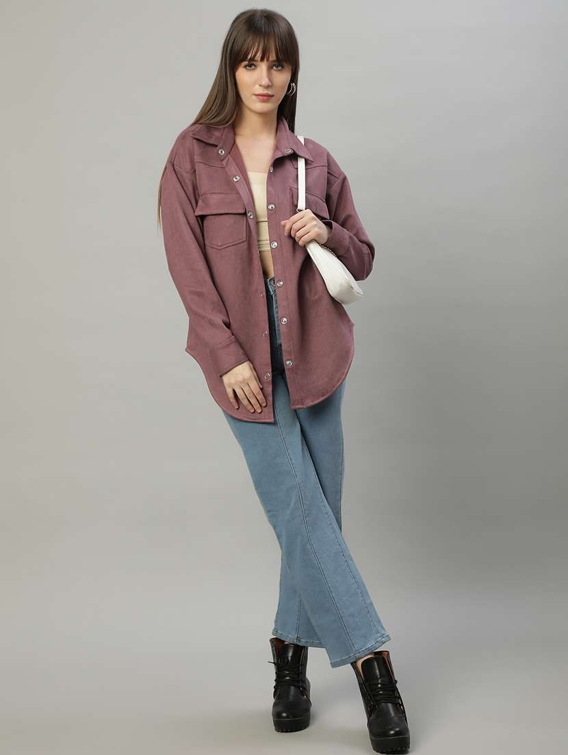 women solid oversized shirt - 20550227 -  Standard Image - 5