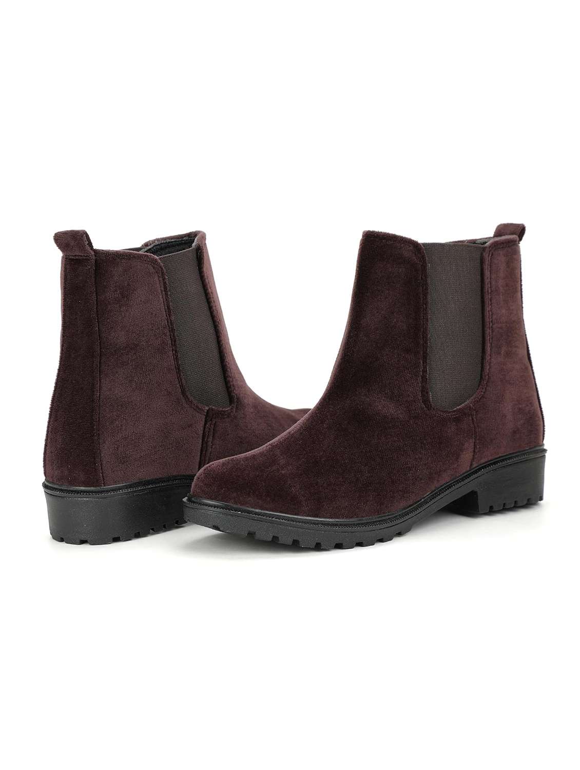 women solid brown ankle boots - 20550295 -  Standard Image - 3