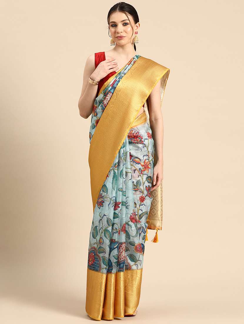 women floral bordered saree - 20550310 -  Zoom Image - 0