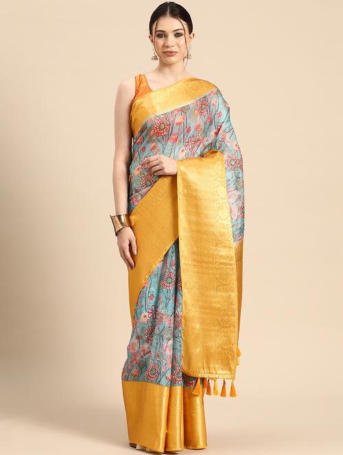 women's self design light blue colored saree - 20550311 - Standard Image - 0