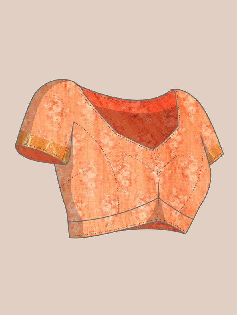 women's printed cream colored saree - 20550318 -  Standard Image - 3