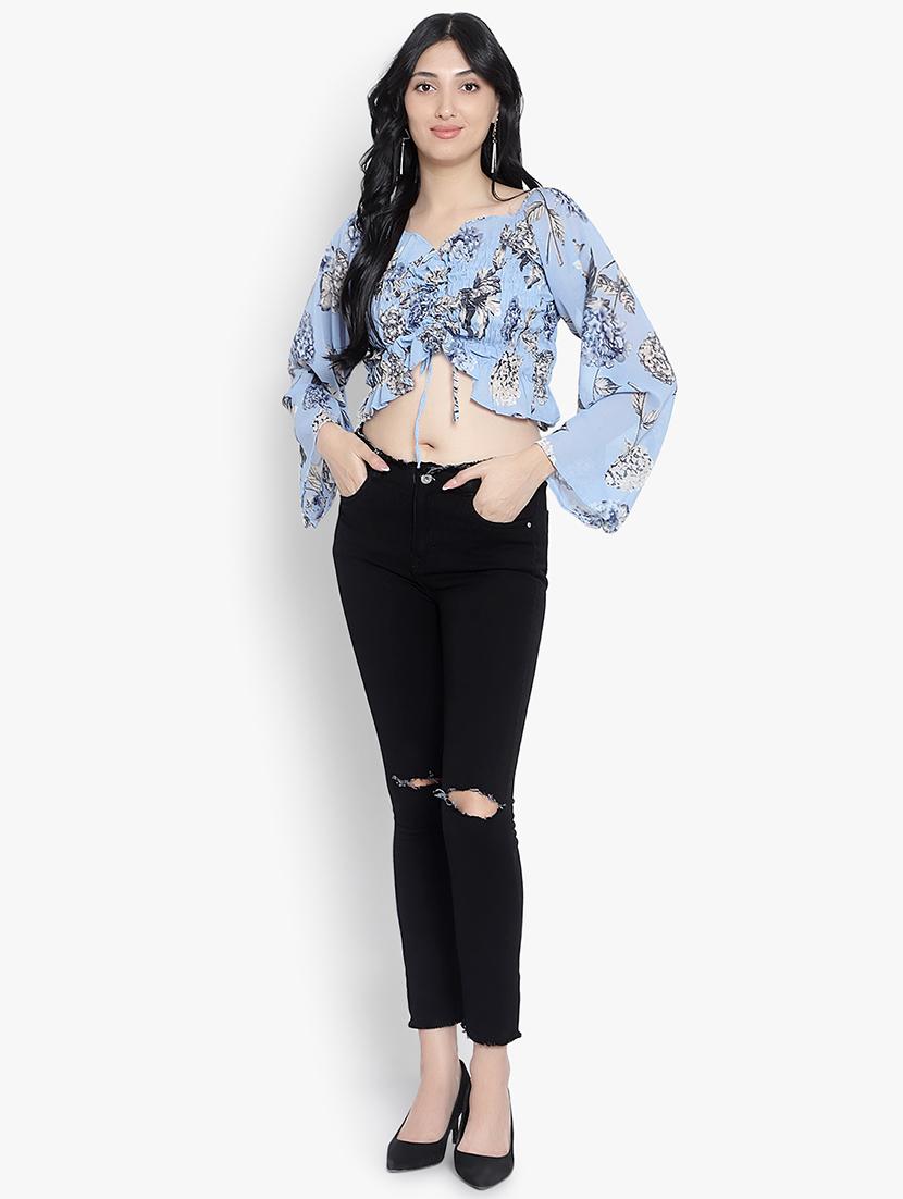 women floral print smocked detailed top - 20550757 - Standard Image - 3