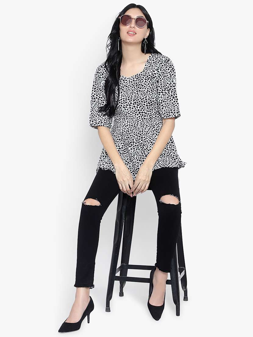 women animal print peplum top - 20550823 - Standard Image - 3
