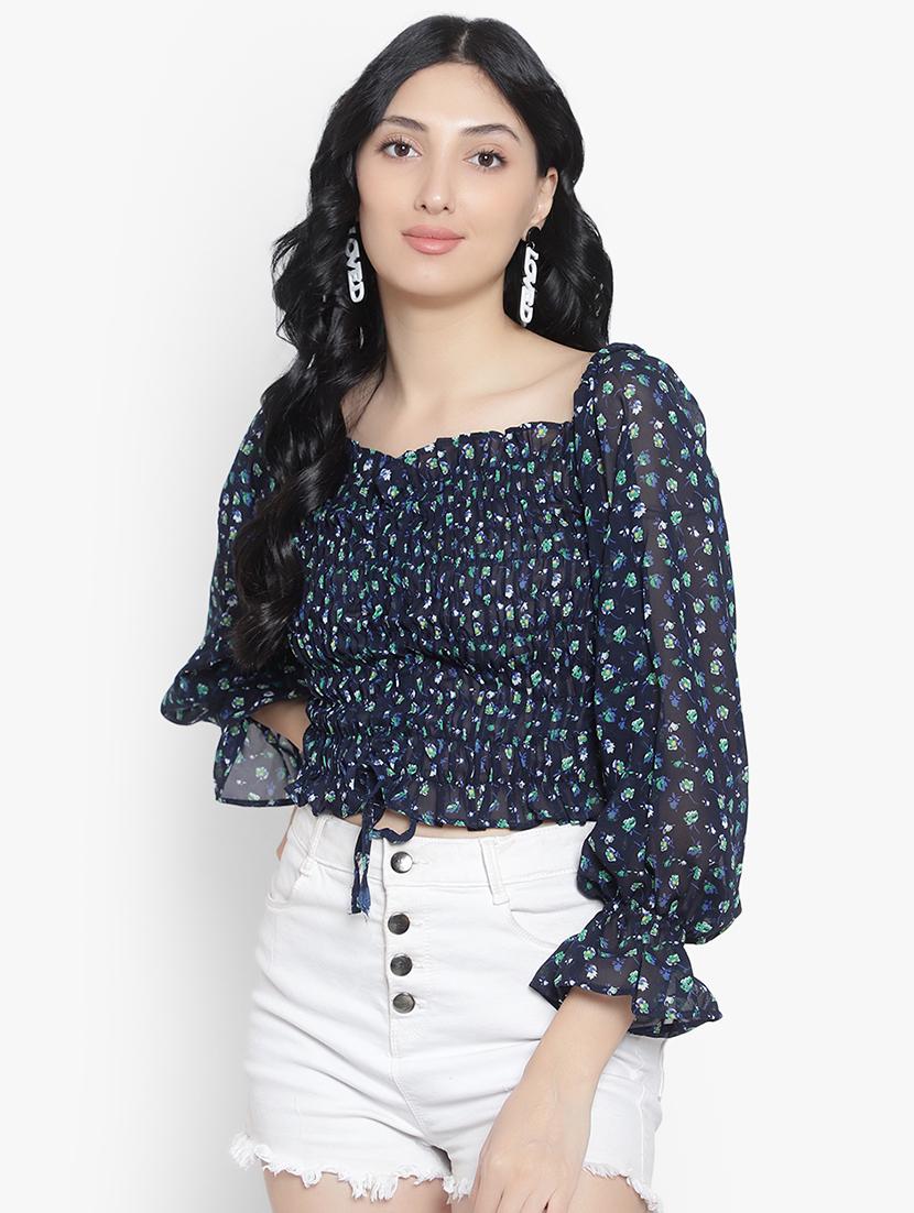 women floral print smocked detailed top - 20550832 -  Zoom Image - 0