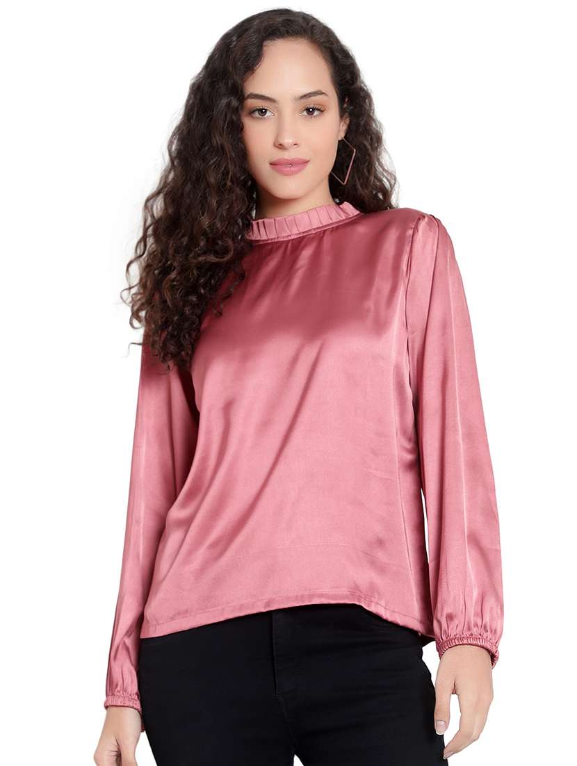 mauve satin regular top