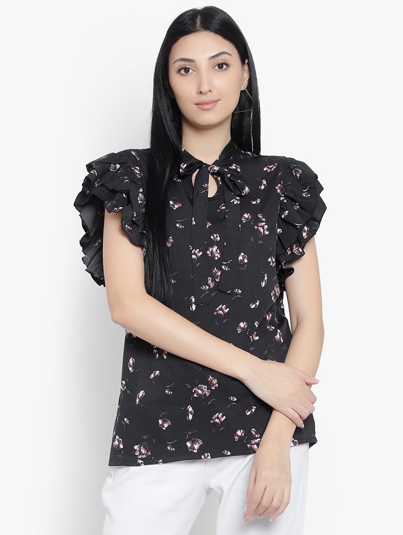 women floral print tie up neck top - 20550956 - Zoom Image - 0