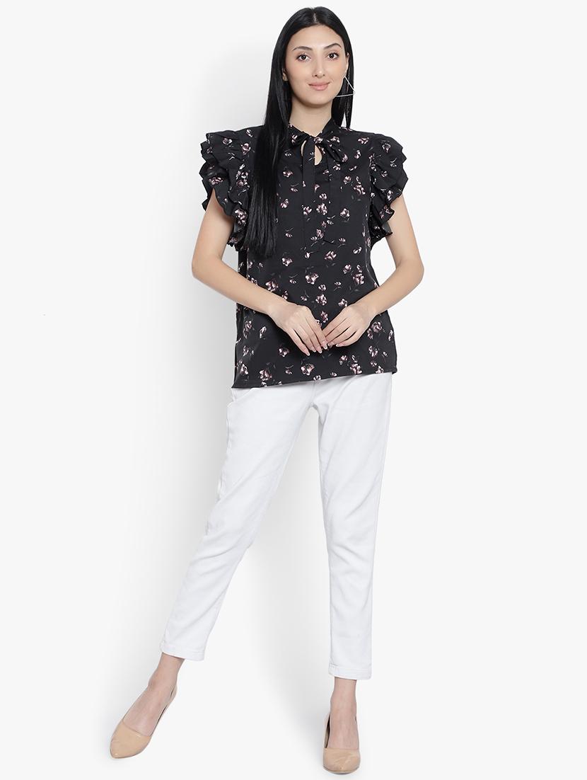 women floral print tie up neck top - 20550956 - Standard Image - 3
