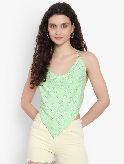 women floral print backless top - 20551114 - Standard Image - 0