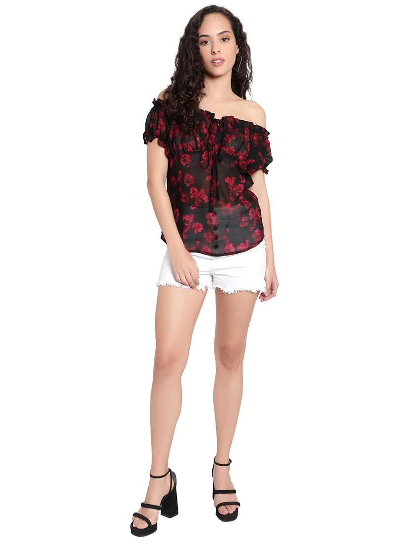black georgette regular top - 20551161 - Standard Image - 3