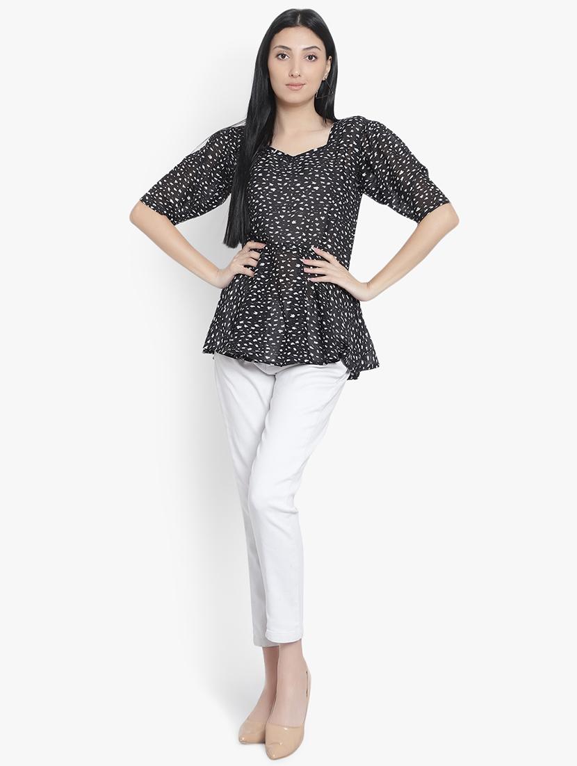 black georgette regular top - 20551197 - Standard Image - 3
