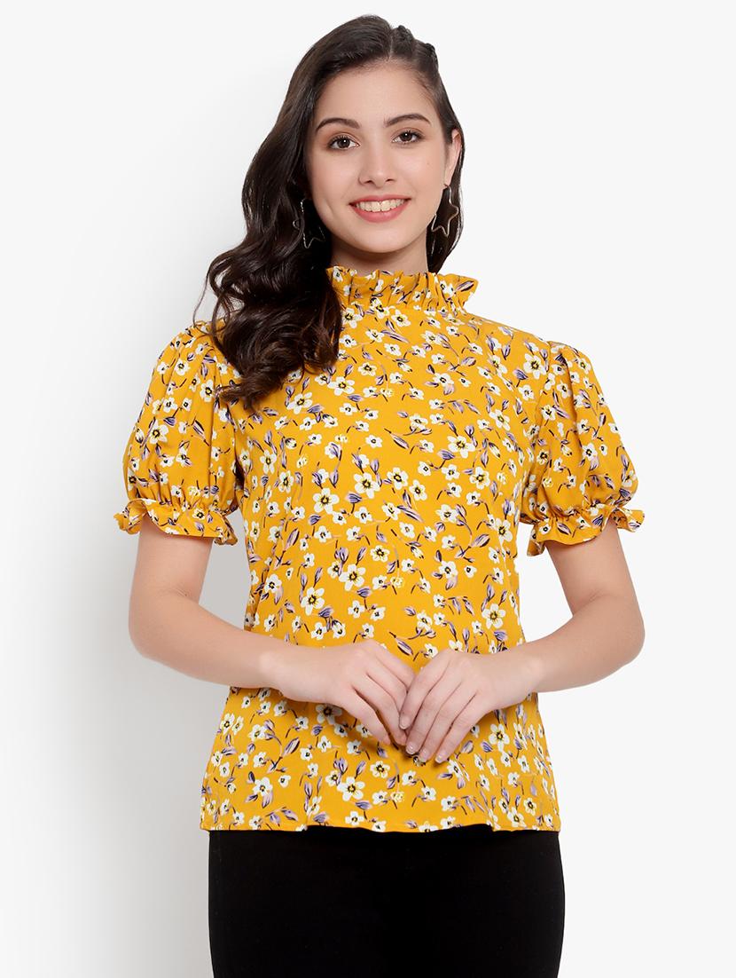 yellow rayon regular top - 20551233 - Zoom Image - 0