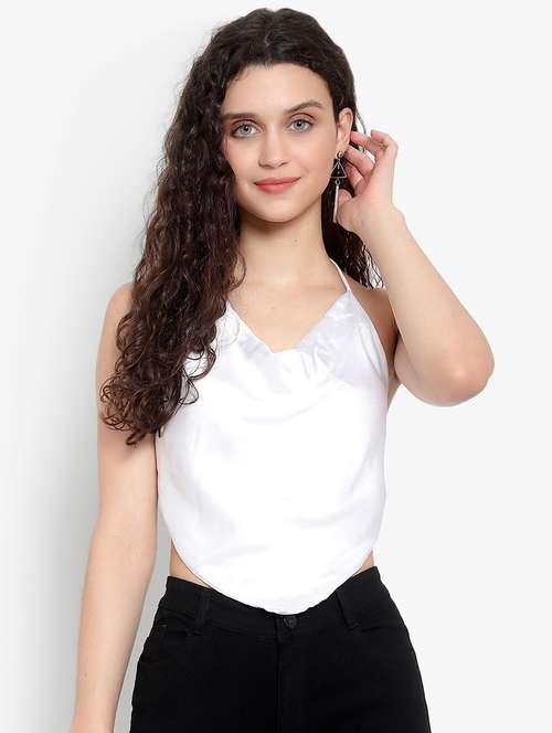 women solid backless top - 20551330 - Standard Image - 0