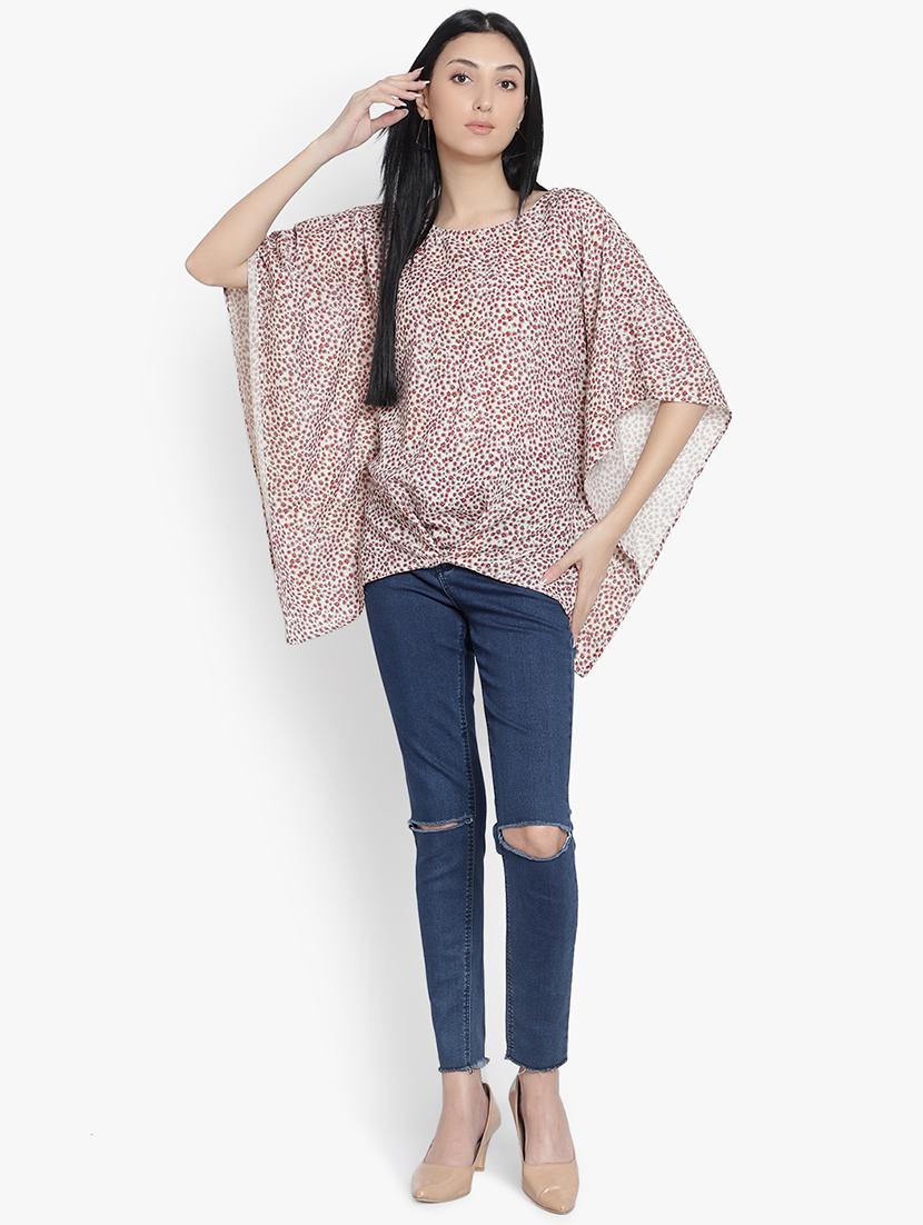 multi colored crepe regular top - 20551341 - Standard Image - 3