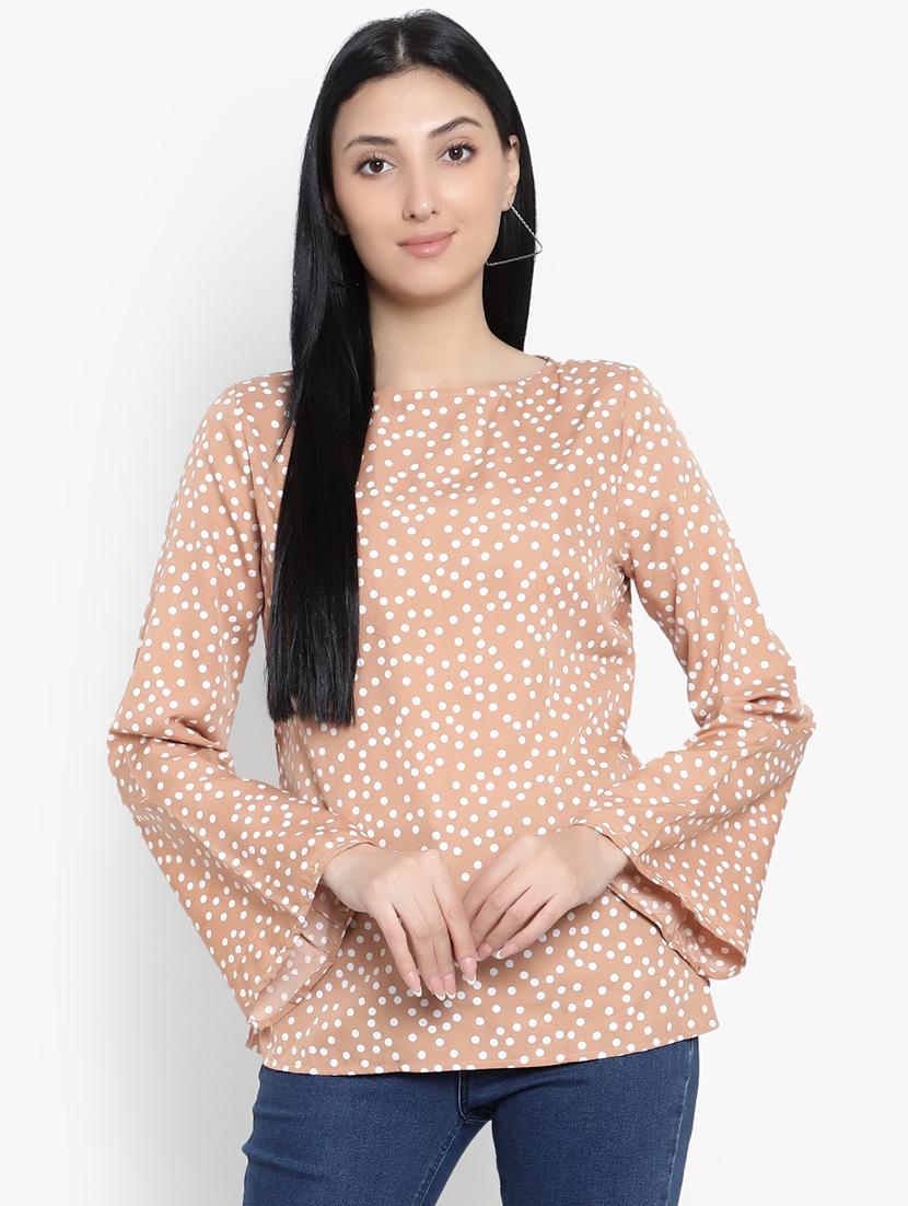 peach crepe regular top - 20551370 -  Zoom Image - 0