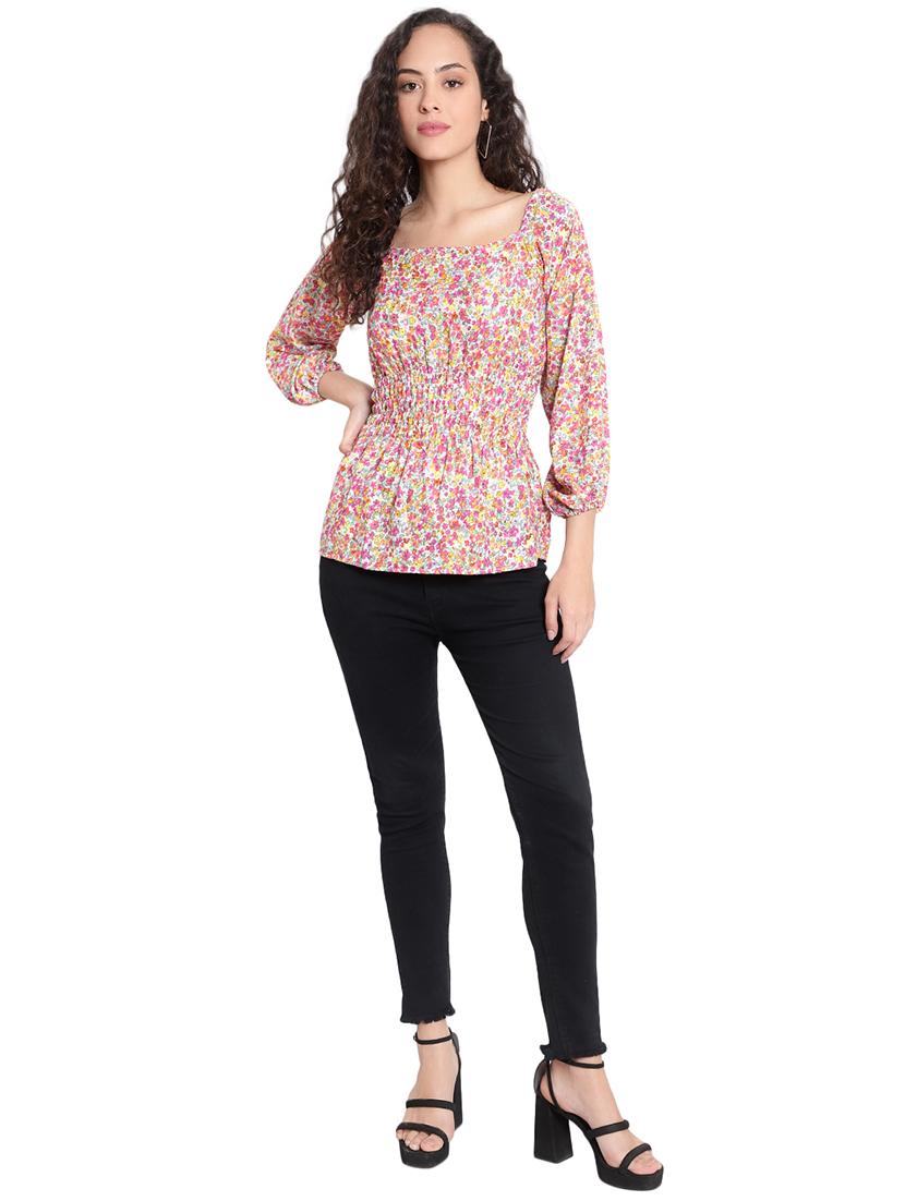 multi colored crepe regular top - 20551388 - Standard Image - 3