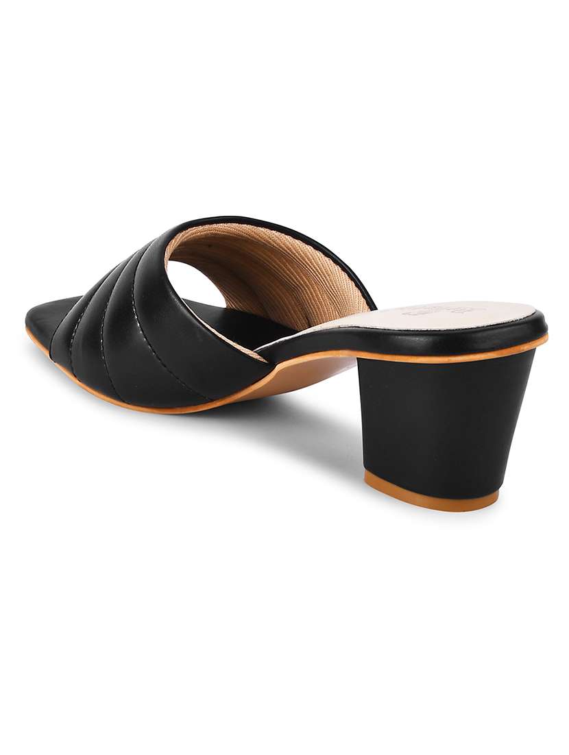 women black quilted slip on sandal - 20551529 - Standard Image - 3