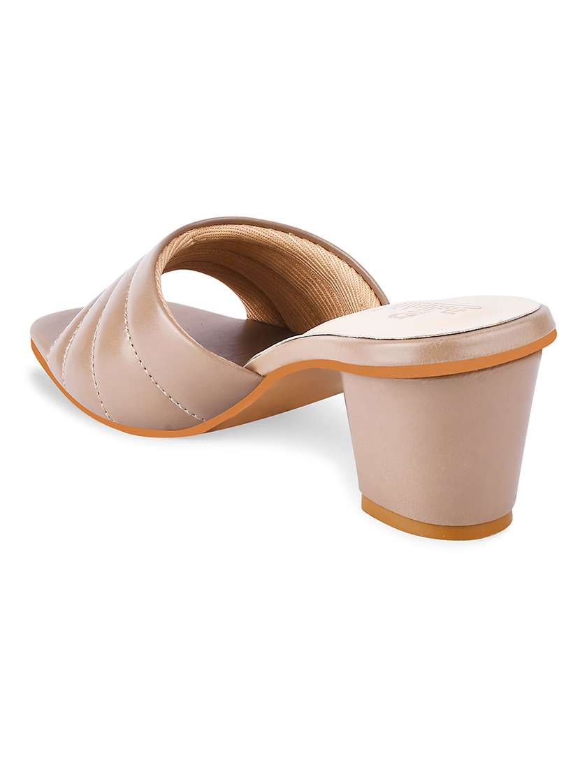 women beige quilted slip on sandal - 20551530 -  Standard Image - 3