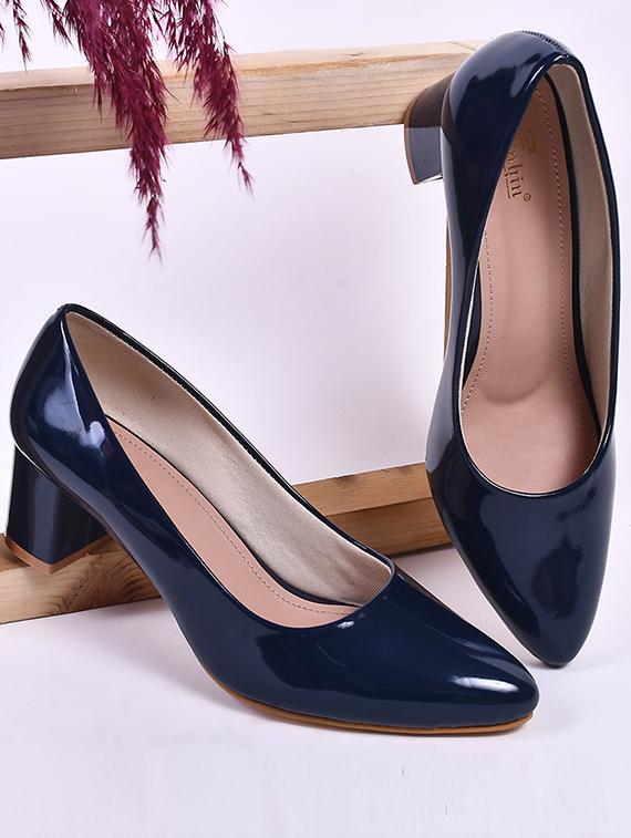 women navy blue slip on pumps - 20551535 - Zoom Image - 0