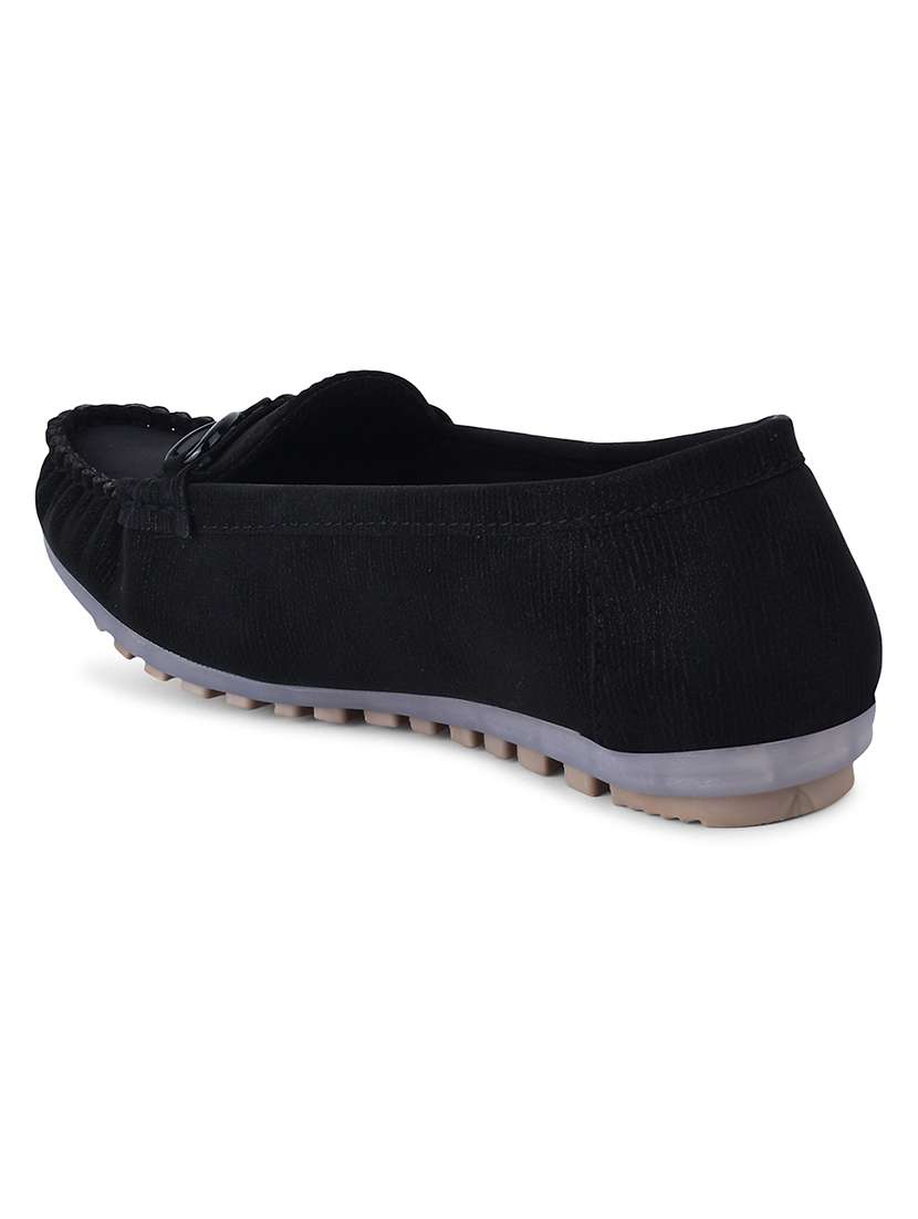 women black slip on loafers - 20551547 - Standard Image - 3