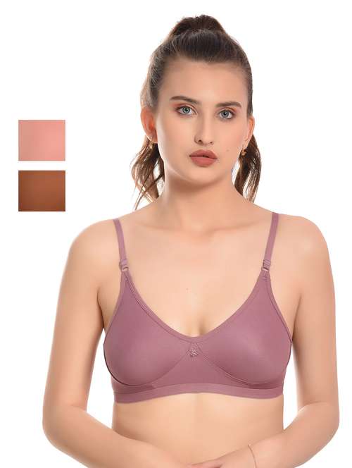 women pack of 3 solid t-shirt bra - 20551870 -  Standard Image - 0
