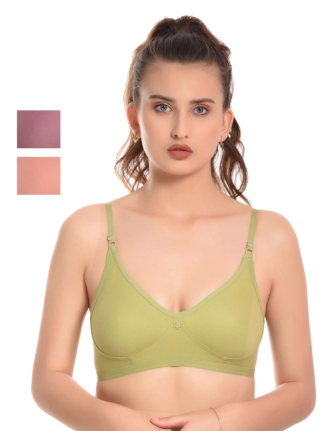 women pack of 3 solid t-shirt bra