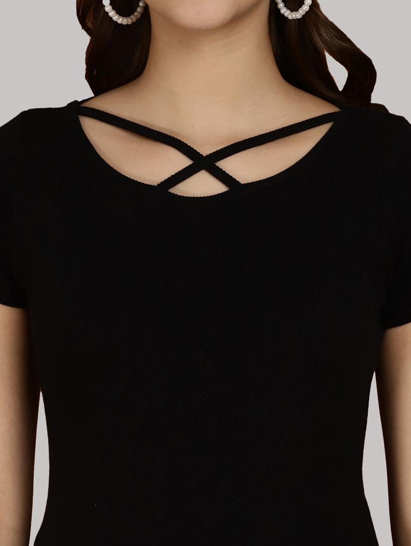 black solid regular top - 20551891 - Standard Image - 5