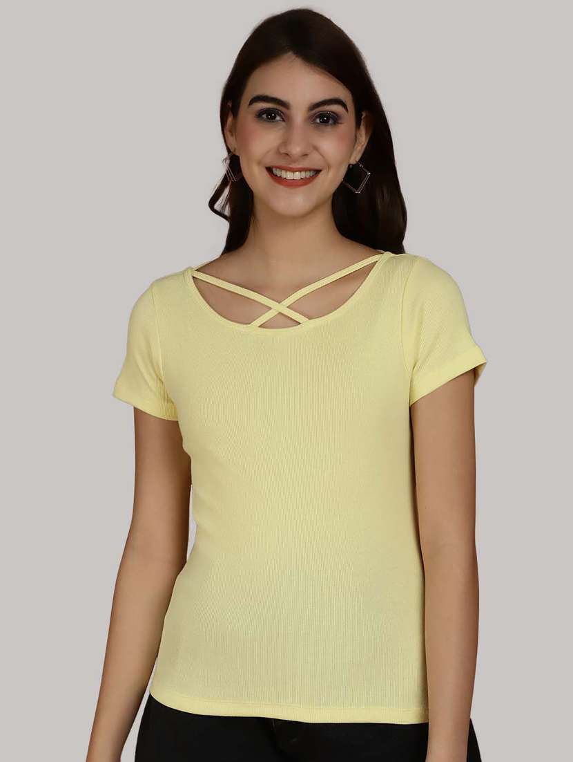 yellow solid regular top - 20551893 - Zoom Image - 0