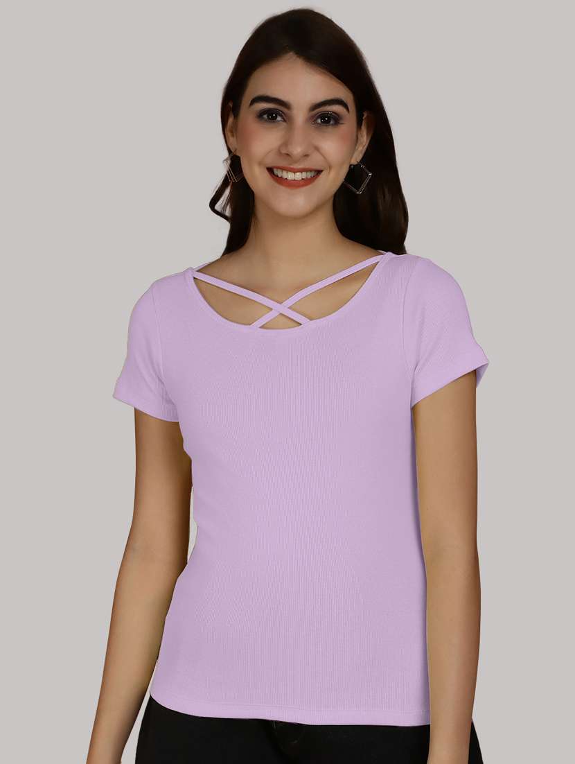 lavender solid regular top - 20551897 - Zoom Image - 0