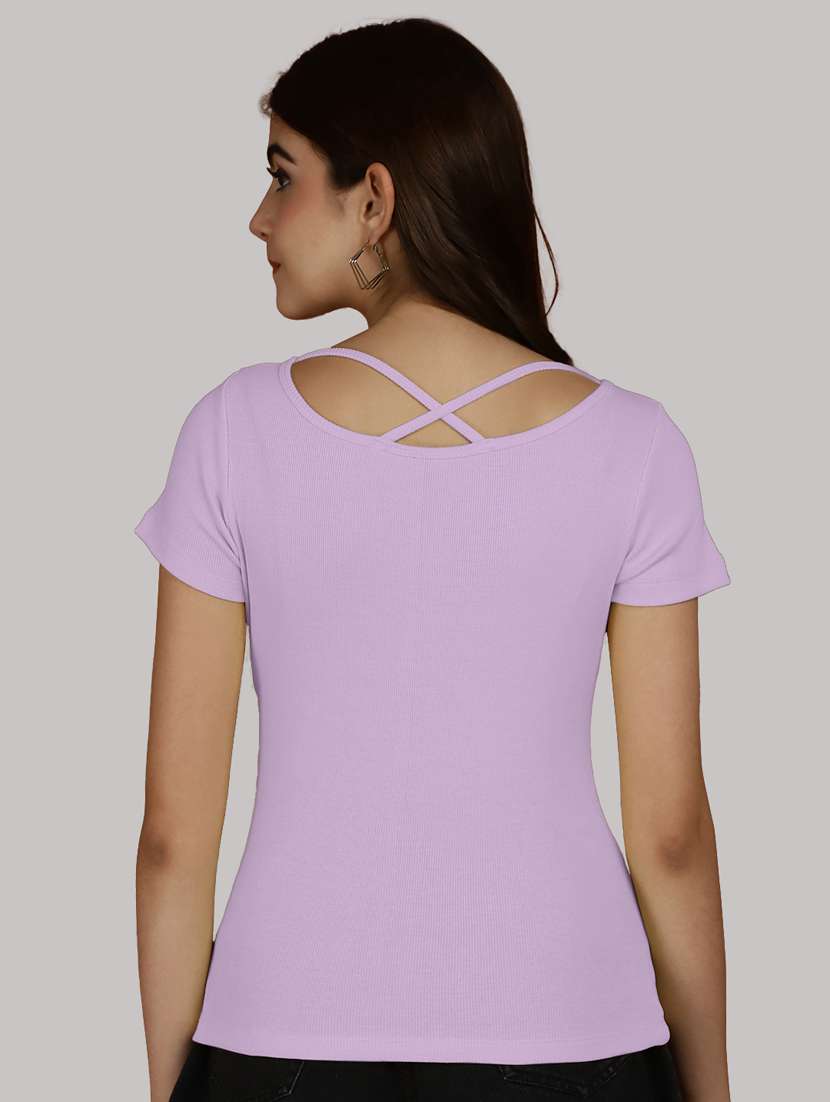 lavender solid regular top - 20551897 - Standard Image - 3