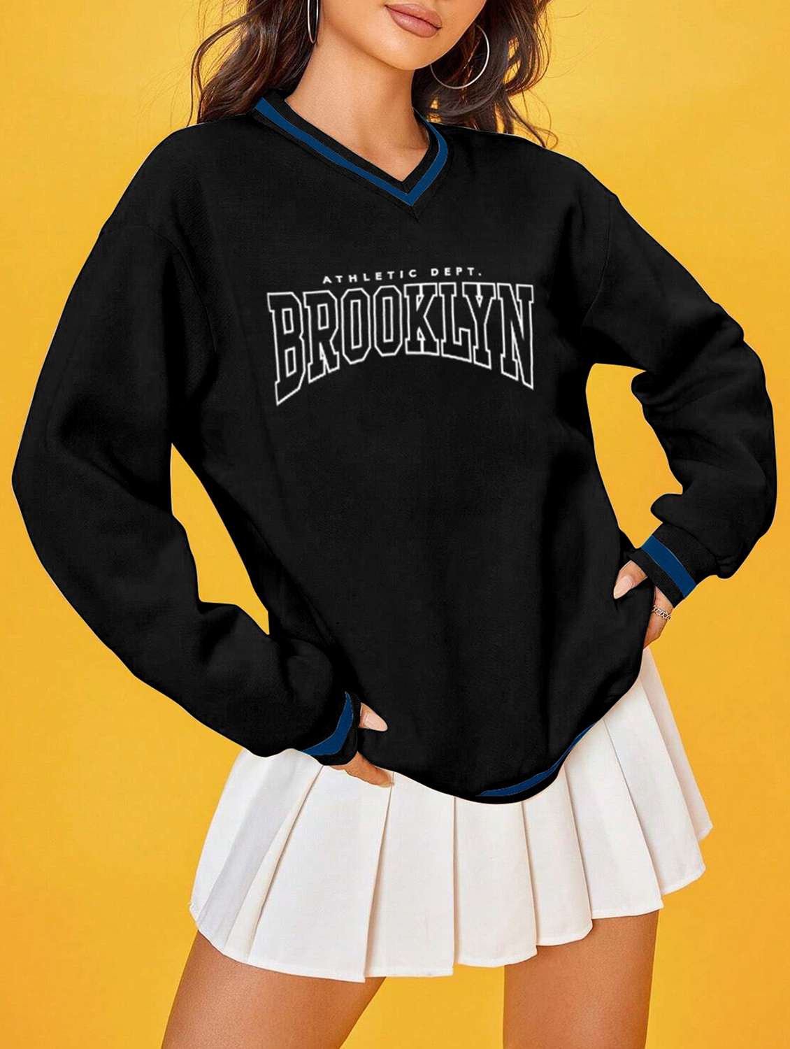 women long sleeved typography regular t-shirt - 20554803 - Zoom Image - 0