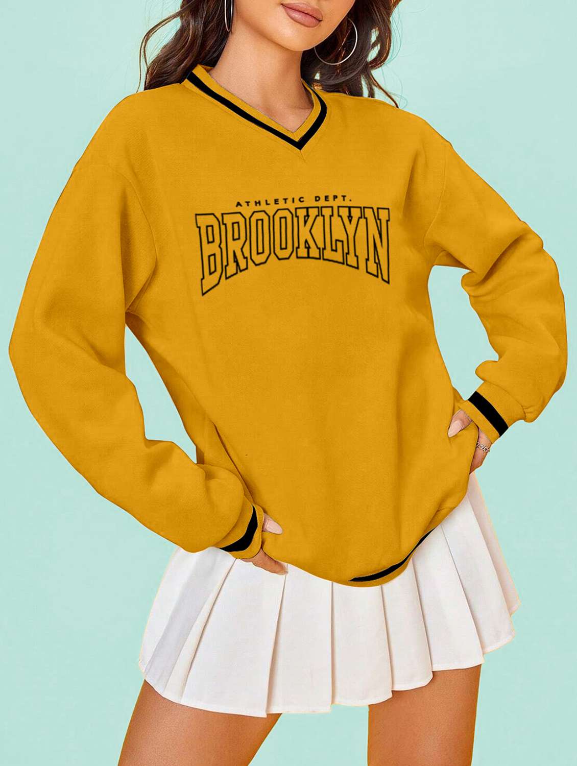 women long sleeved typography regular t-shirt - 20554812 - Zoom Image - 0