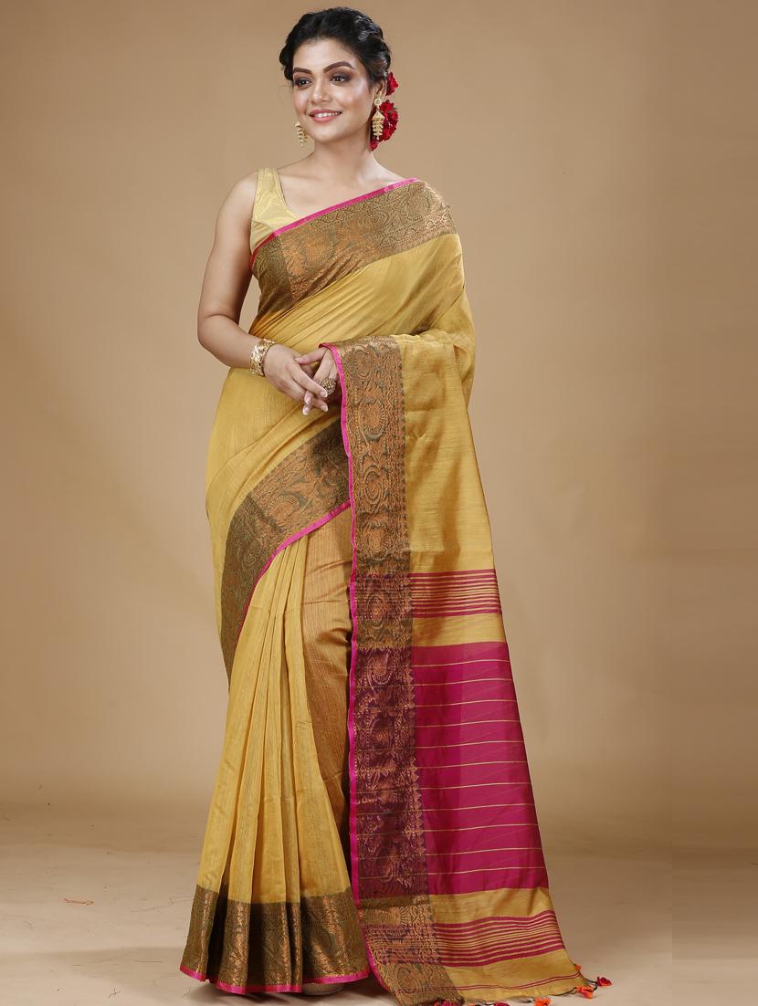 gold art silk bhagalpuri saree - 20554922 - Zoom Image - 0