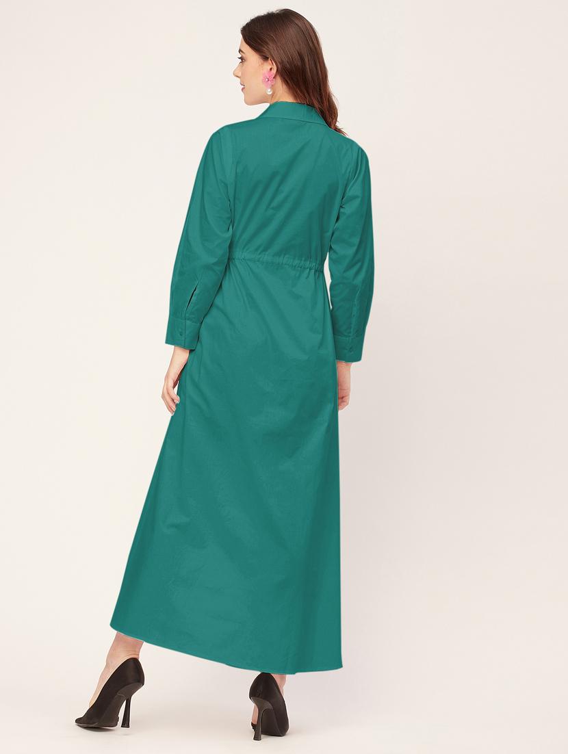 women solid button downed shirt dress - 20555348 - Standard Image - 3