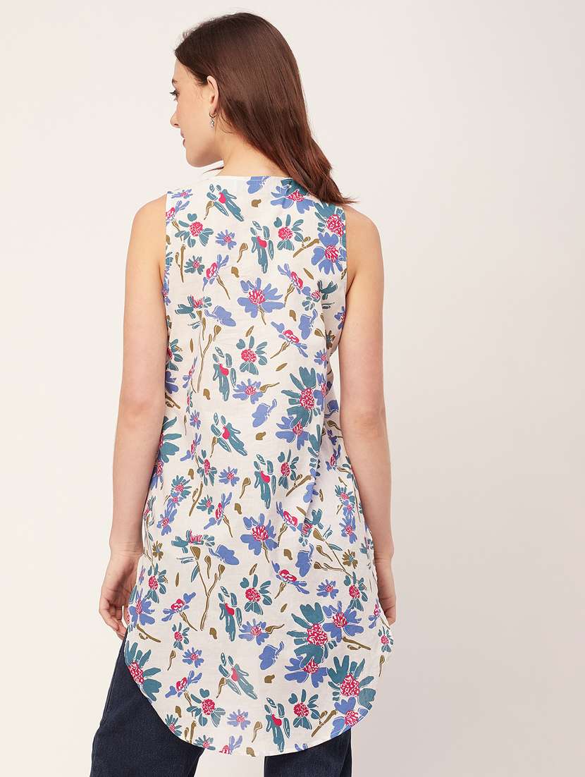 women floral print high-low top - 20555364 -  Standard Image - 3