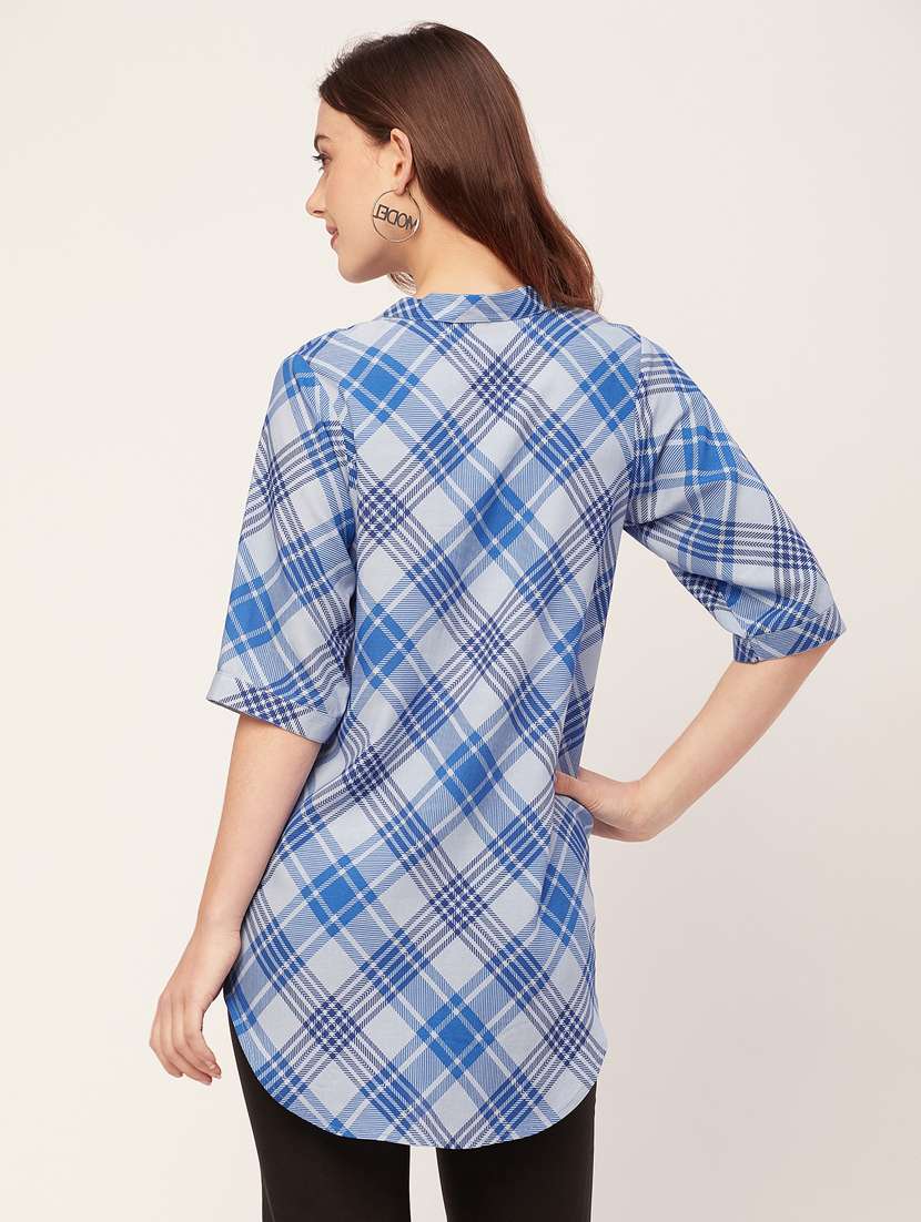women checkered regular top - 20555366 -  Standard Image - 3