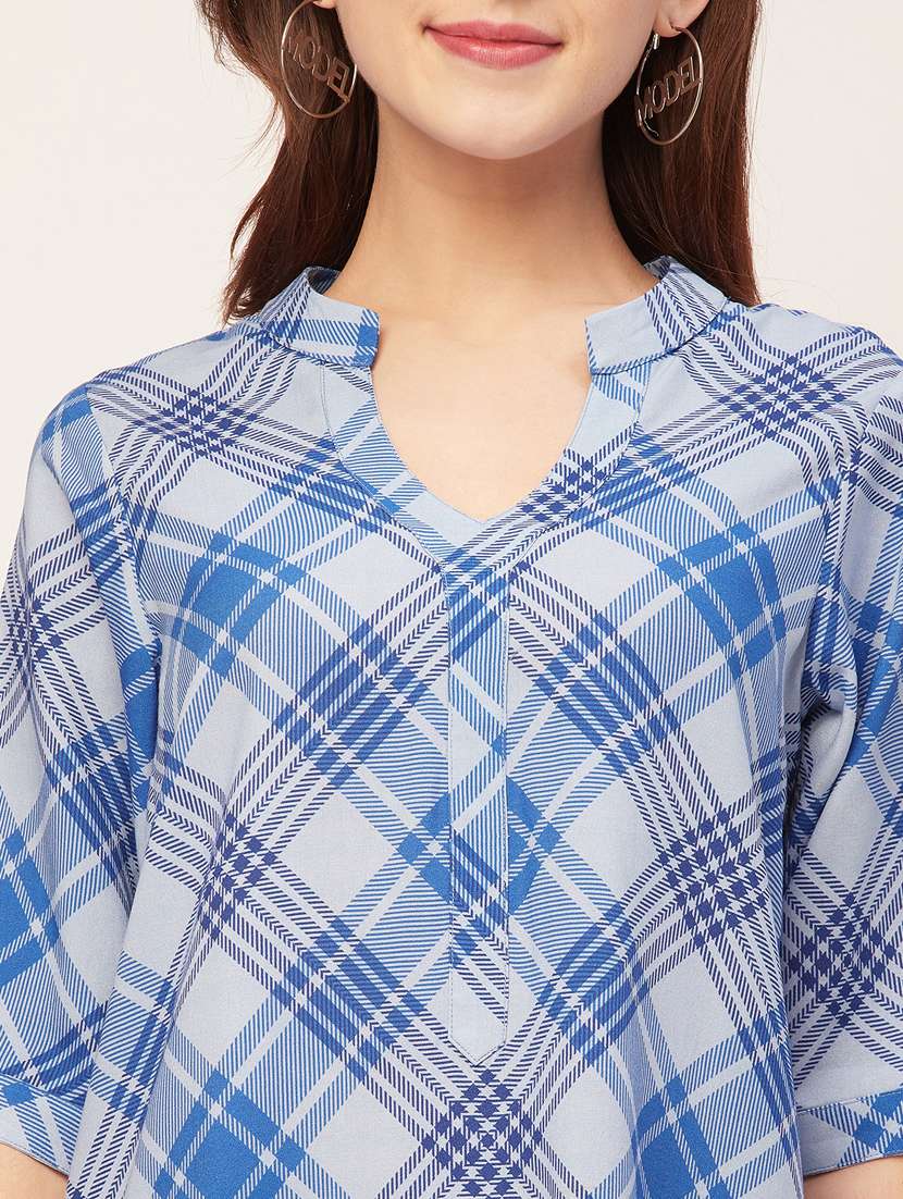 women checkered regular top - 20555366 -  Standard Image - 5