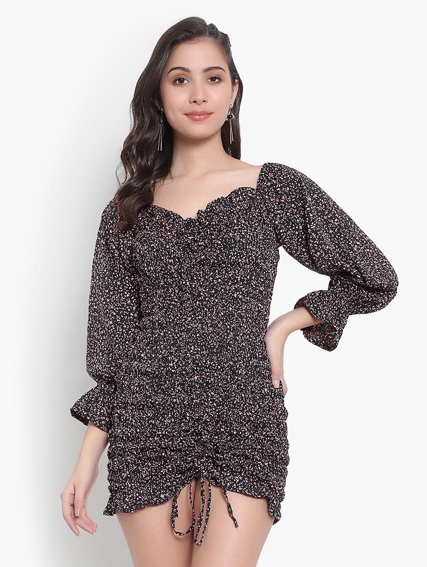 multi colored crepe bodycon dress - 20555387 -  Zoom Image - 0