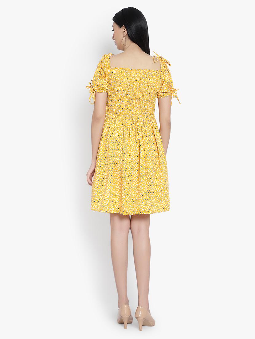 women floral print square neck dress - 20555389 - Standard Image - 3