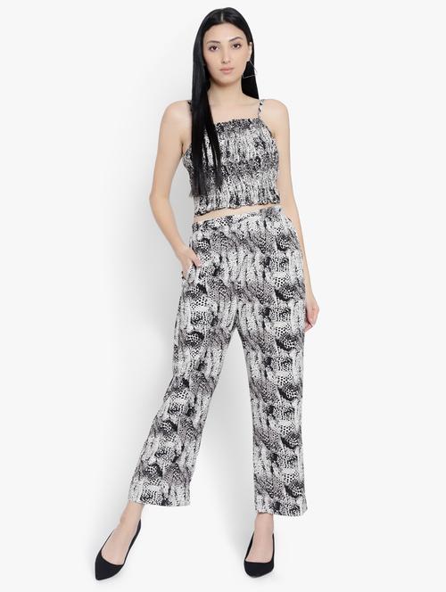 black & white crepe co-ord set - 20555403 - Standard Image - 0