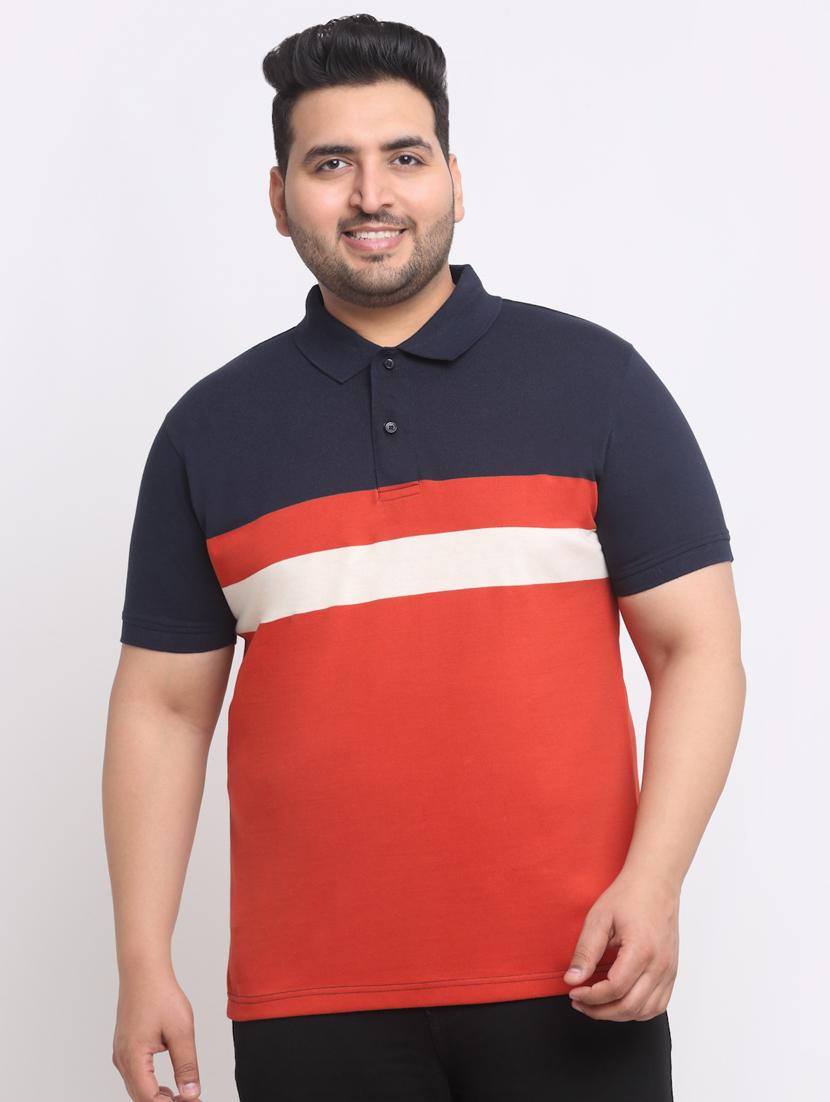 red & navy cotton regular t-shirt - 20555507 - Zoom Image - 0