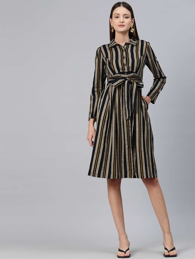black cotton shirt dress