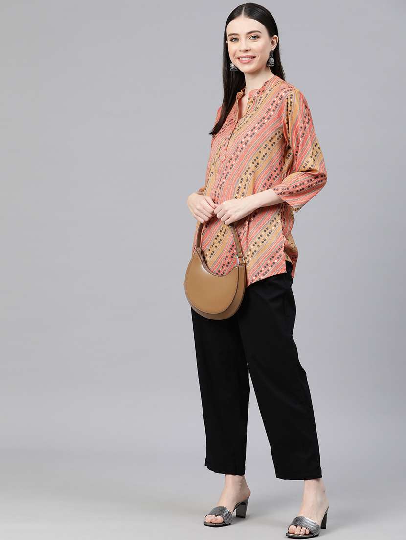orange rayon aline kurti - 20556430 - Standard Image - 3