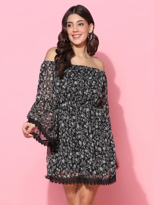 women floral printed fit & flare mini dress  - 20560103 -  Standard Image - 0