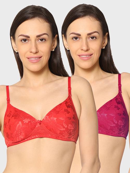 women pack of 2 lace work t-shirt bra - 20560473 -  Standard Image - 0