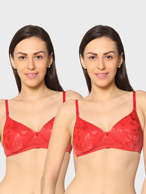 women pack of 2 lace work t-shirt bra - 20560487 -  Standard Image - 0