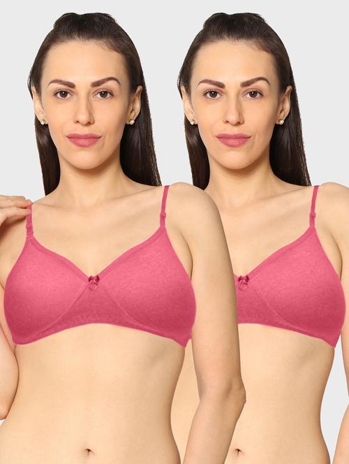 women pack of 2 solid t-shirt bra - 20560567 -  Standard Image - 0