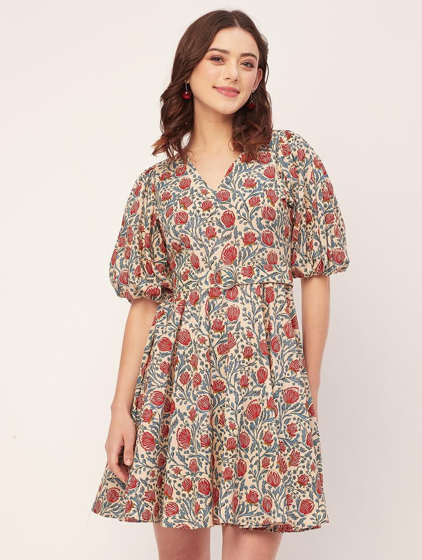 women ethnic floral printed fit & flare dress - 20560598 - Zoom Image - 0